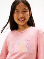 Kids' Long-Sleeve Logo T-Shirt - Soft Berry #XG01737-TIV - Image 2