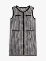 Kids' Houndstooth Knit Jumper-Black - Image 2