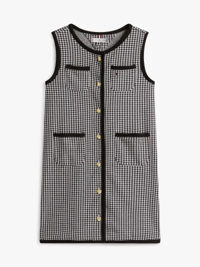 Kids' Houndstooth Knit Jumper-Black - Image 2
