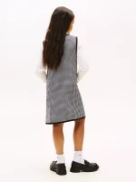 Kids' Houndstooth Knit Jumper-Black - Image 3