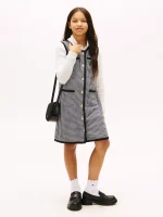 Kids' Houndstooth Knit Jumper-Black