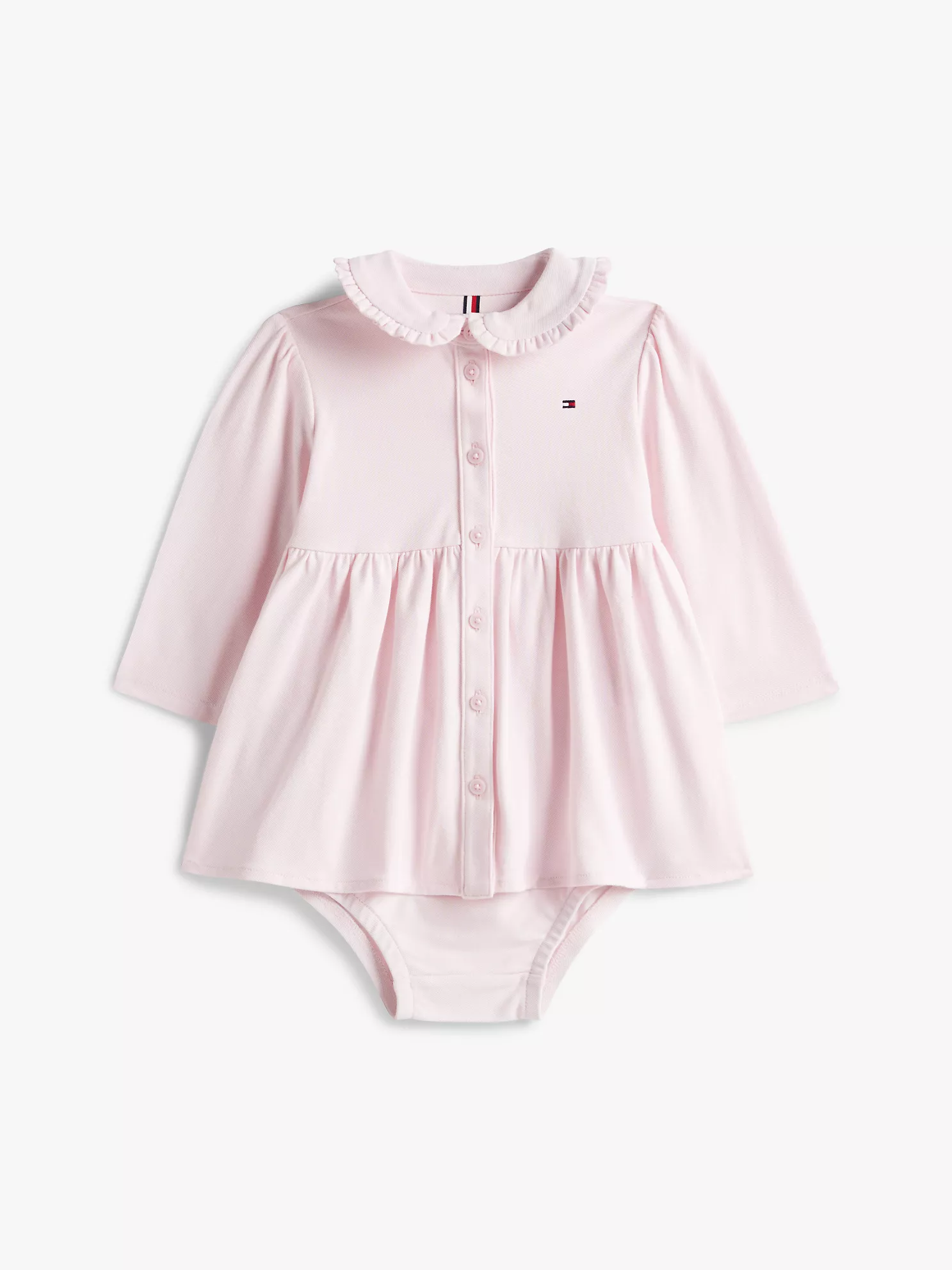 XG01865_TOG_main Babies' Long-Sleeve Stretch Polo Dress-Light Pink - Image 1