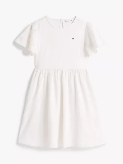 Kids' Floral Print Interlock Dress-Ivory - Image 2