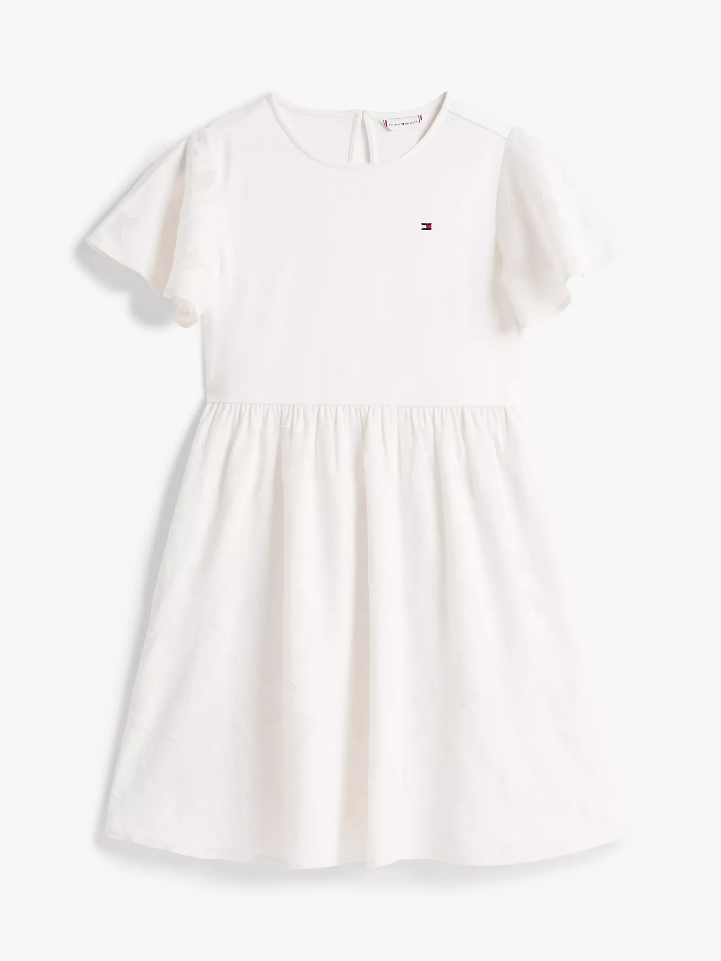 XG01872_YBI_alternate11 Kids' Floral Print Interlock Dress-Ivory - Image 2