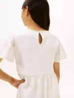 Kids' Floral Print Interlock Dress-Ivory - Image 3