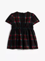 Babies' Plaid Georgette Dress-Black - Image 2