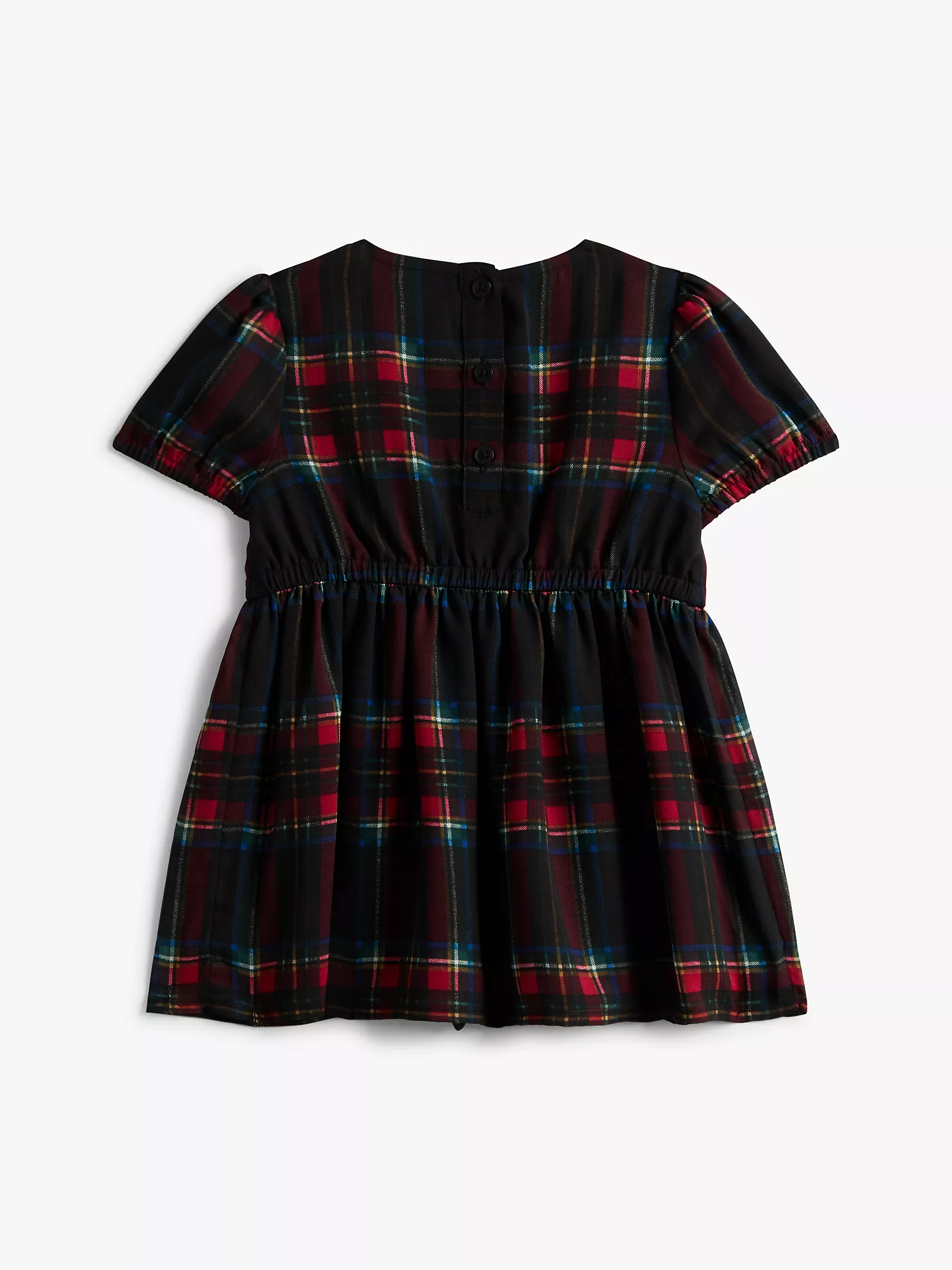 XG01874_BDS_alternate1 Babies' Plaid Georgette Dress-Black - Image 2