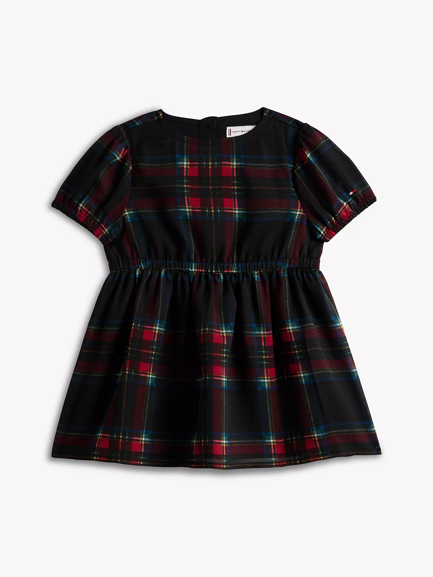 XG01874_BDS_main Babies' Plaid Georgette Dress-Black - Image 1