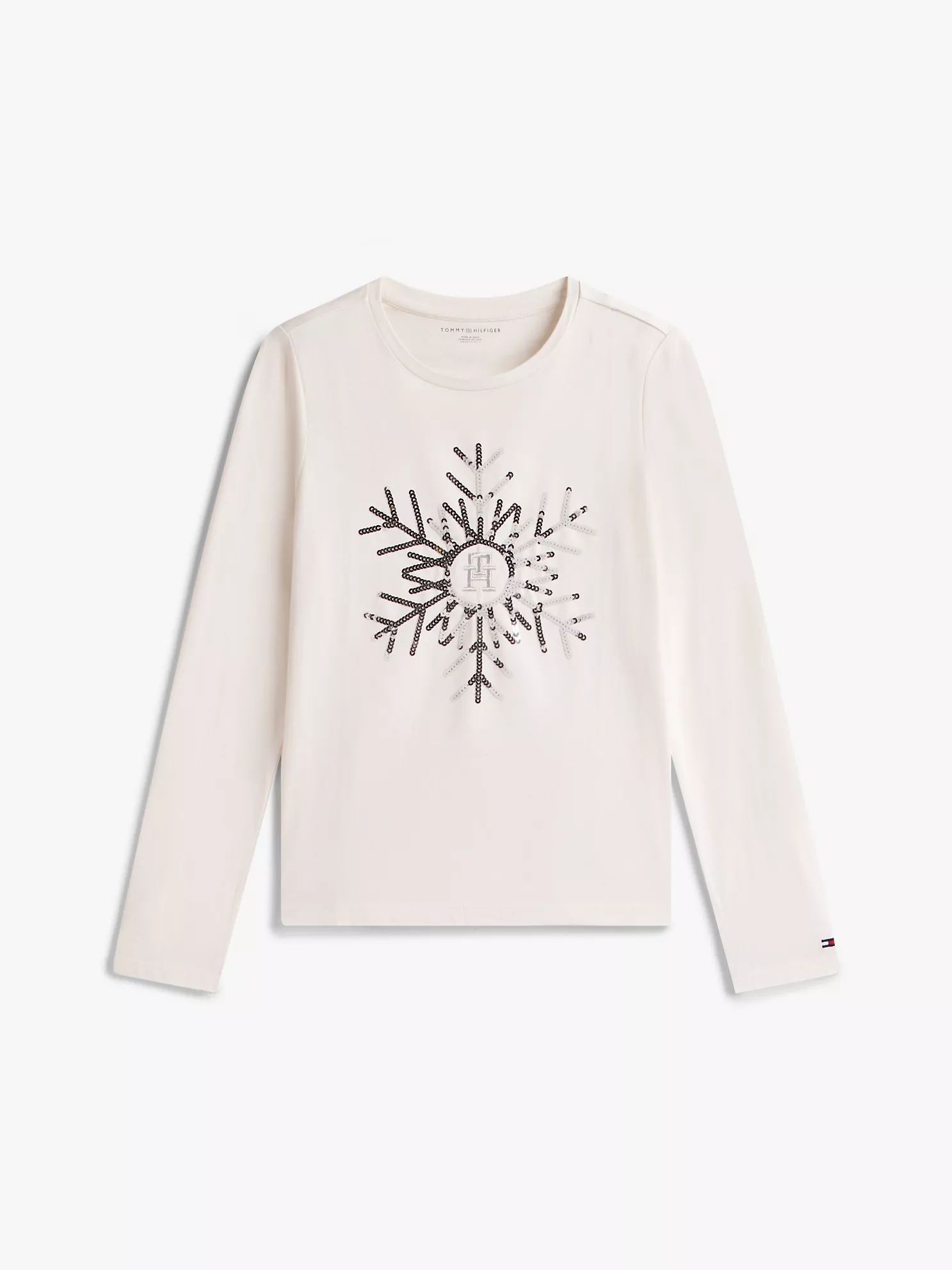 XG01889_YBI_alternate10 Kids' Shimmer Snowflake T-Shirt-Ivory - Image 2