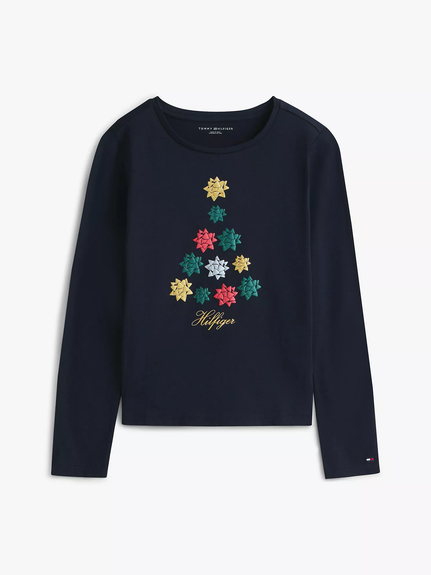 XG01891_DW5_alternate10 Kids' Gift Bow Logo T-Shirt-Navy - Image 2