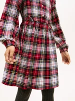 Kids' Plaid Flannel Shirtdress-Optic White - Image 3