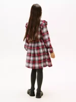 Kids' Plaid Flannel Shirtdress-Optic White - Image 2
