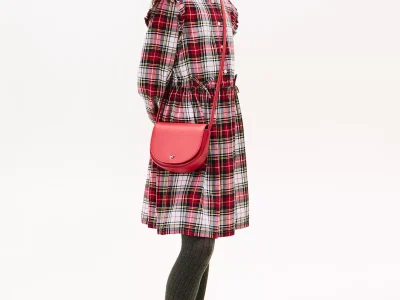 Kids' Plaid Flannel Shirtdress-Optic White
