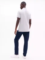 Men Slim Fit Block Stripe Polo-Light Grey Heather - Image 2