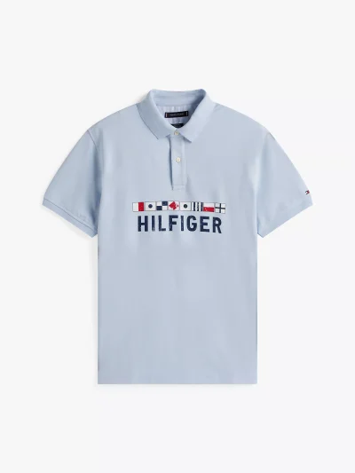 Men Regular Fit Nautical Graphic Logo Polo - Breezy Blue #XM04760-C1O - Image 2