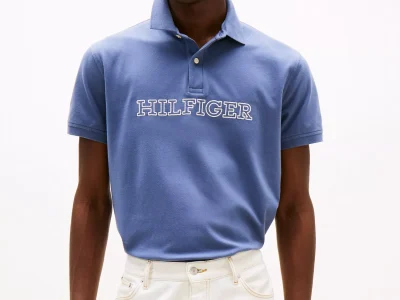 Regular Fit Hilfiger Logo Polo-Faded Indigo