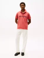 Regular Fit Hilfiger Logo Polo-Nantucket Red - Image 3