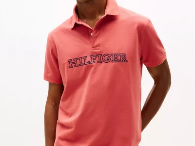 Regular Fit Hilfiger Logo Polo-Nantucket Red