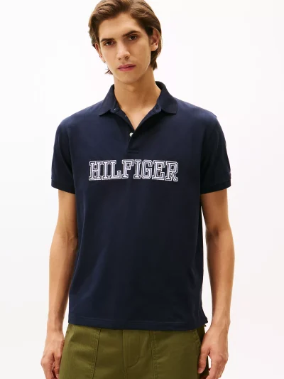 Regular Fit Hilfiger Logo Polo - Navy #XM05641-DW5 - Image 1