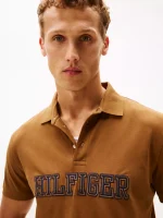 Regular Fit Hilfiger Logo Polo - Highland Khaki #XM05641-GWP - Image 3