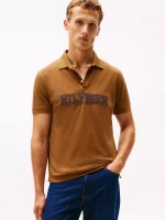 Regular Fit Hilfiger Logo Polo - Highland Khaki #XM05641-GWP
