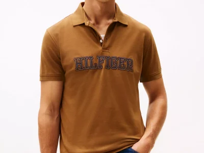 Regular Fit Hilfiger Logo Polo - Highland Khaki #XM05641-GWP