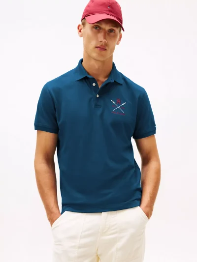 Regular Fit Rowing Crew Logo Polo - Deep Indigo #XM05644-C3J - Image 1