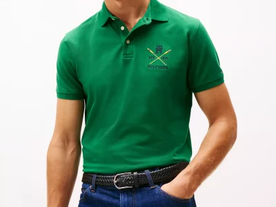 Regular Fit Rowing Crew Logo Polo - Nouveau Green # XM05644-L4F
