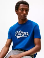 Hilfiger Varsity Logo T-Shirt - Deep Indigo #XM05720 - Image 3