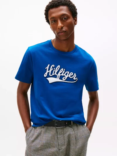 Hilfiger Varsity Logo T-Shirt - Deep Indigo #XM05720 - Image 1