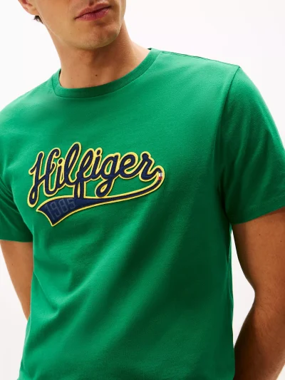 Hilfiger Varsity Logo T-Shirt - Nouveau Green #XM05720 - Image 3