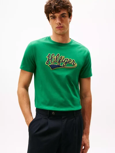 Hilfiger Varsity Logo T-Shirt - Nouveau Green #XM05720 - Image 1