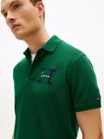 Regular Fit Plaid Monogram Pique Polo-Ornamental Green - Image 4