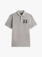 Regular Fit Plaid Monogram Pique Polo-Grey Heather - Image 2