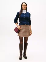 Cable Knit Cardigan- Navy#XW04356-FAP - Image 2