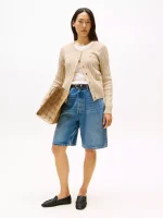 Cable Knit Cardigan- Beige Heather#XW04356-NM6 - Image 3