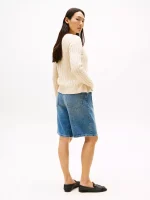 Cable Knit Cardigan- Beige Heather#XW04356-NM6 - Image 4