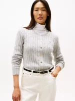 Cable Knit Cardigan- Grey#XW04356-P8F