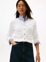 Cable Knit Cardigan- Ecru#XW04356