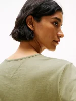 Pocket T-Shirt Dress-Faded Olive - Image 2
