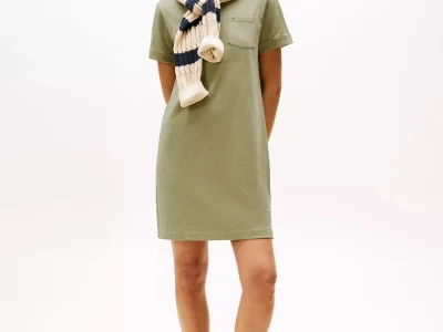 Pocket T-Shirt Dress-Faded Olive