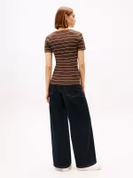 Crewneck Stripe Favorite T-Shirt - Legacy Brown #XW06029 - Image 2
