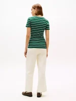 Crewneck Stripe Favorite T-Shirt - Ornamental Green #XW06029 - Image 2