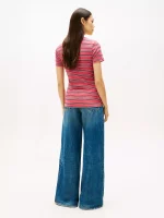 Crewneck Stripe Favorite T-Shirt - Heritage Pink #XW06029 - Image 2