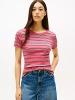 Crewneck Stripe Favorite T-Shirt - Heritage Pink #XW06029