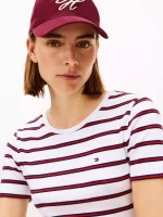Crewneck Stripe Favorite T-Shirt - Optic White #XW06029 - Image 3