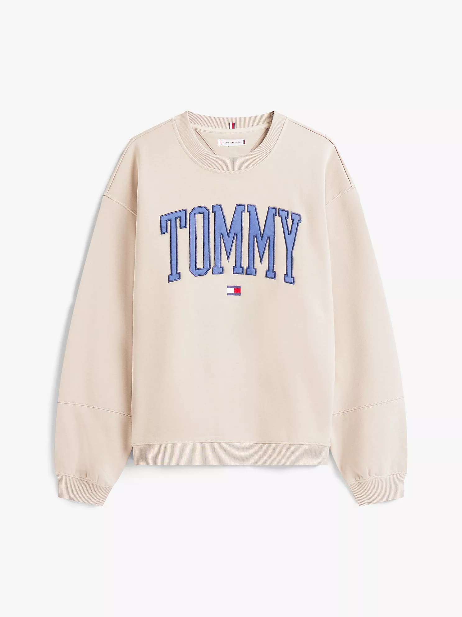XW06038_AEP_alternate10 Varsity Tommy Logo Crewneck Sweatshirt-Stone - Image 4