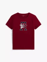 Embroidered Tricolor Logo T-Shirt - Rouge #XW06122 - Image 2