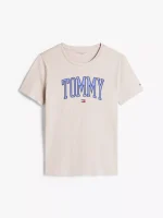 Tommy Logo Ringer T-Shirt - Stone#XW06123 - Image 2