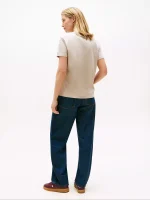 Tommy Logo Ringer T-Shirt - Stone#XW06123 - Image 3